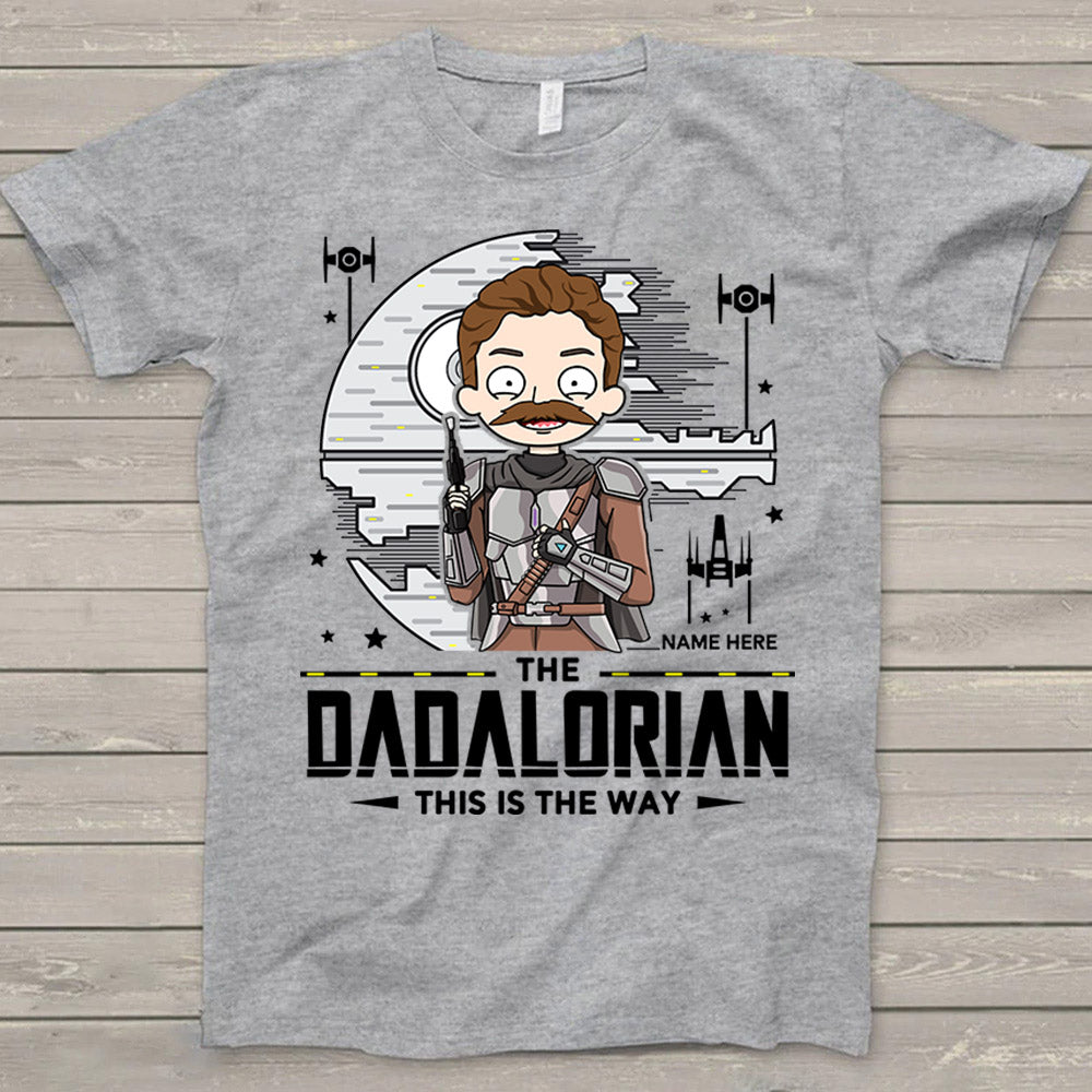 Personalized Cute Cartoon Art The Dadalorian This Is The Way T-Shirt For Husband Dad Grandpa Papa Grandfather Vr2 Phts