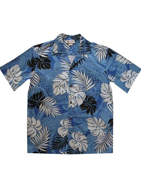 Tapa Glyphs Blue White Best Design Hawaii Shirt Ha71378