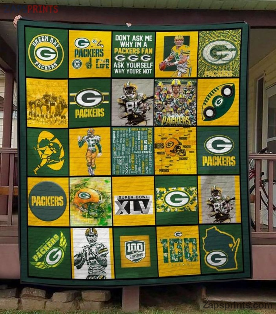 Green Bay Packers For Life V12 3D Printing Quilt Gift For Fan Football Lovers