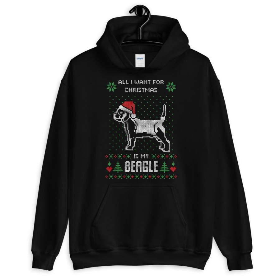 All I Want For Christmas Is My Corgie Christmas Ugly Sweater Design Unisex Hoodie