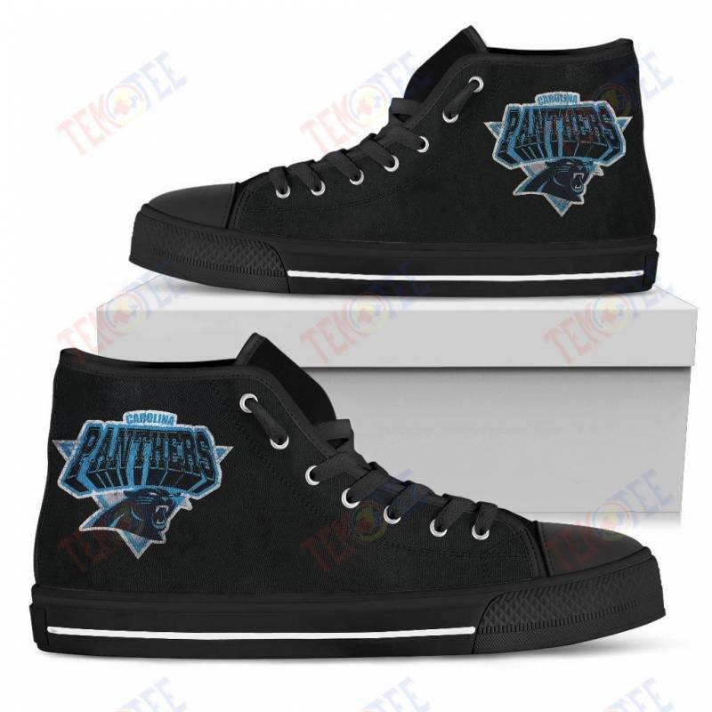 Mens Womens Carolina Panthers High Top Shoes 3D Simple Logoshoes TMT700