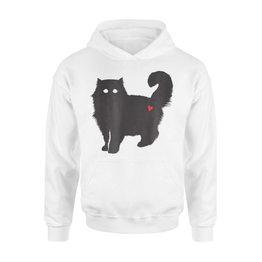 Cute Kitten Silhouette Halloween Graphic Heart Halloween Hoodie