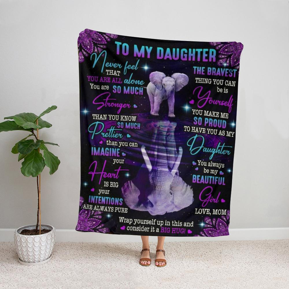 Personalized Elephant Mandala To My Daughter Fleece Blanket From Mom You Make Me So Proud To Have You As My Daughter