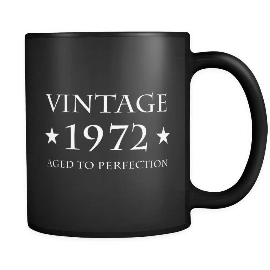 Vtg 1972 Aged to Perfection Black Mug