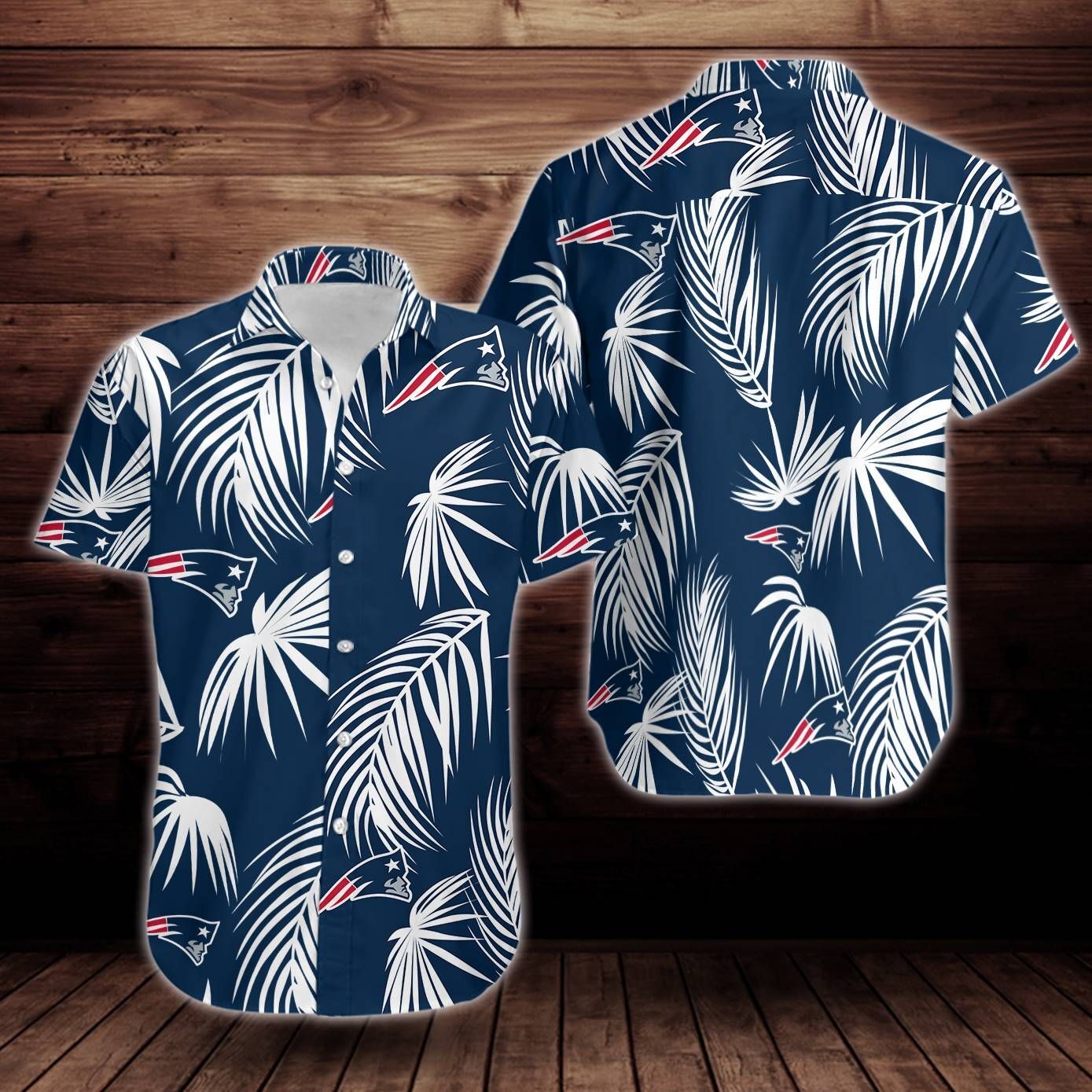 New England Patriots Flower Short Sleeve Hawaiian Shirt