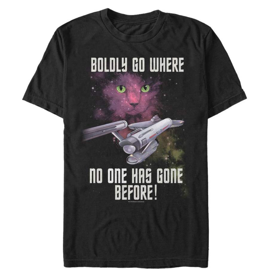 Star Trek Men’s Boldly Go Where No Cat Has Gone  T Shirt