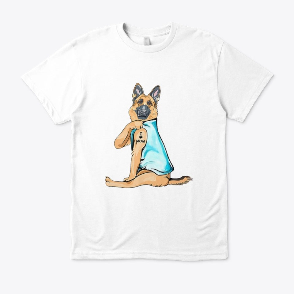 I Love Mom Cute German Shepherd  Standard/Premium T-Shirt