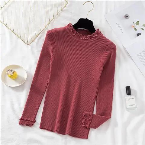 Turtleneck Sweater Women Casual Basic Ribbed Knitted Pullover Sweater 2022 Autumn Winter Clothes Sweaters Knitting Tops alx