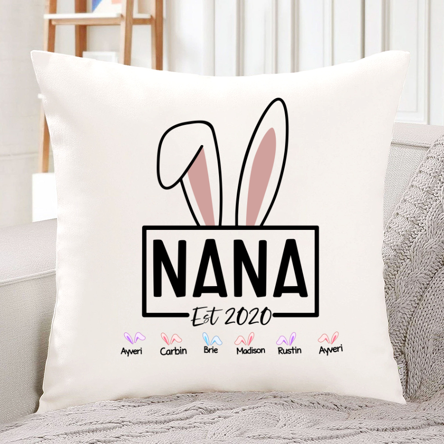 Bunny Nana Est Custom Name Indoor Pillow