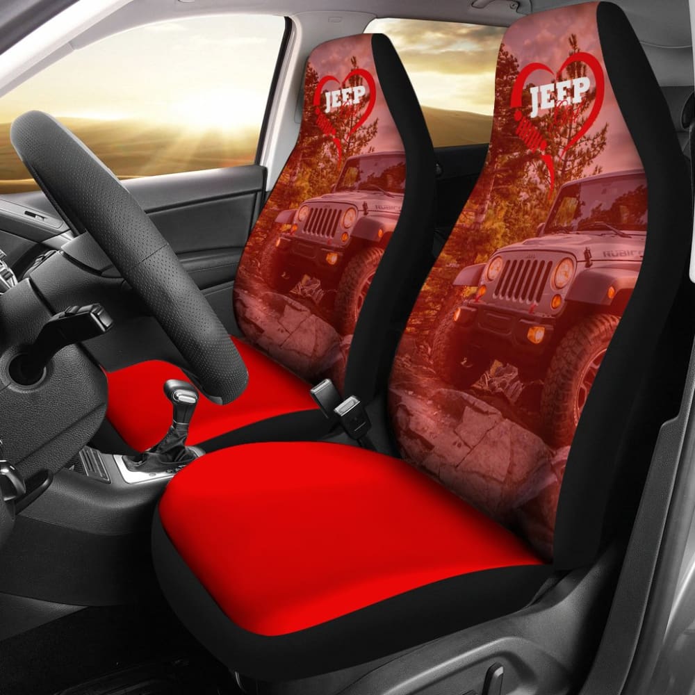 Jeep Girl Red Themed Car Seat Covers 211703