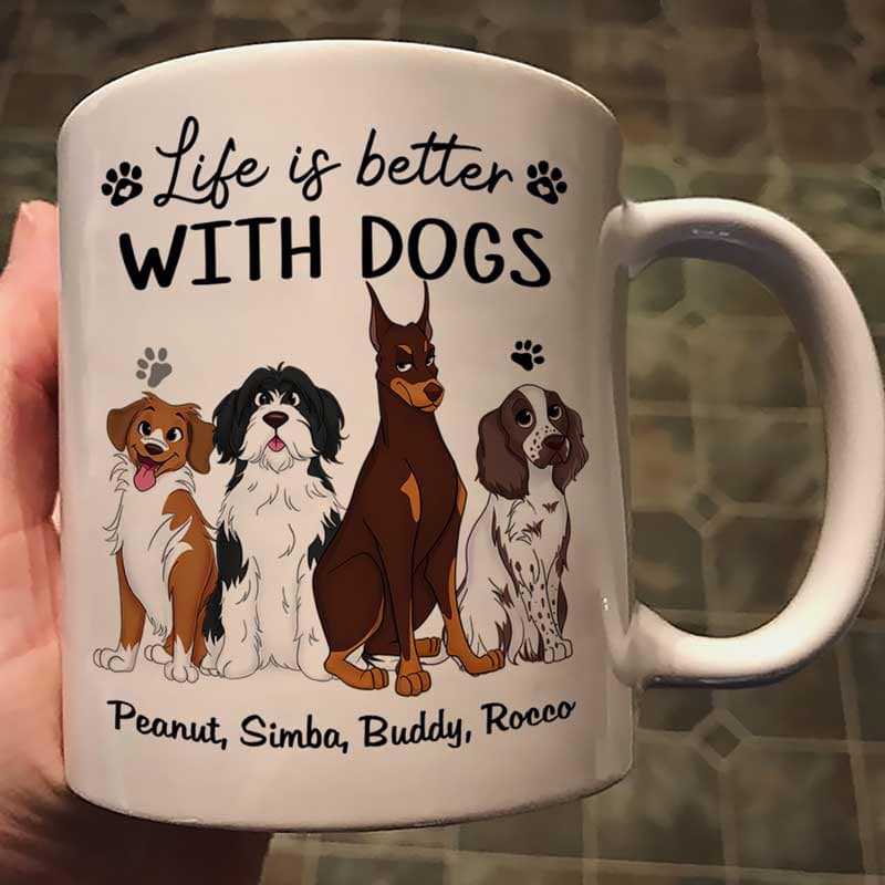 Life Is Better With Cute Sitting Dog Personalized Mug