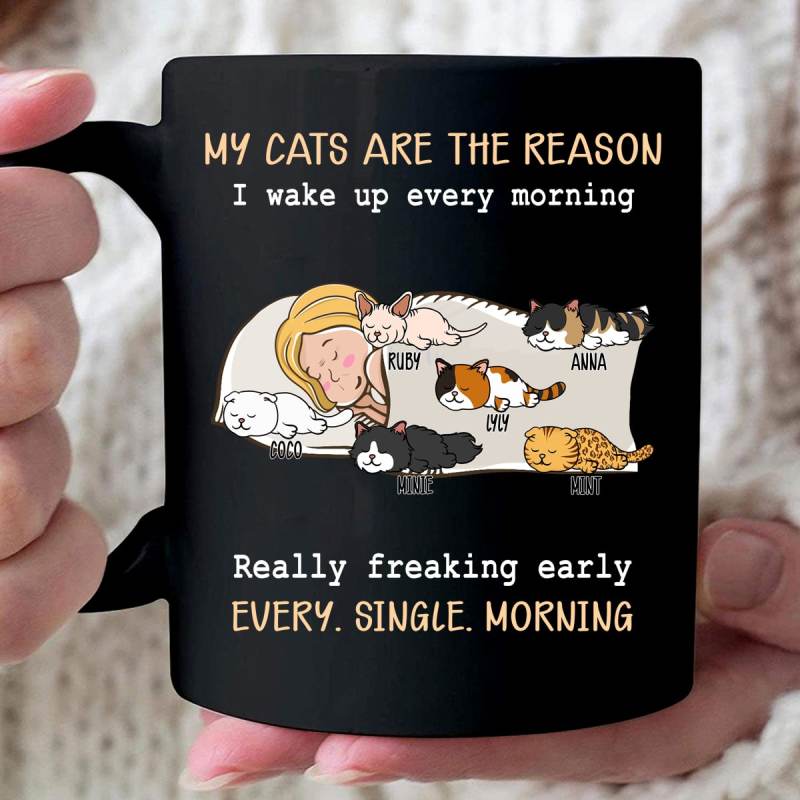 Personalized My Cat Is The Reason Coffee Mug, Custom Gift For Cat Lovers