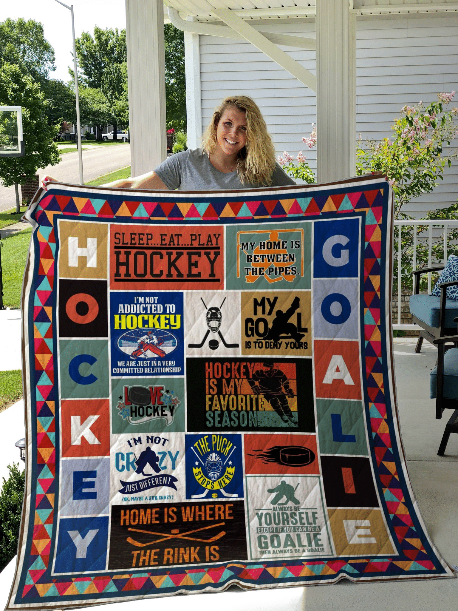 Hockey Goalie Quilt Blanket ABC07113252