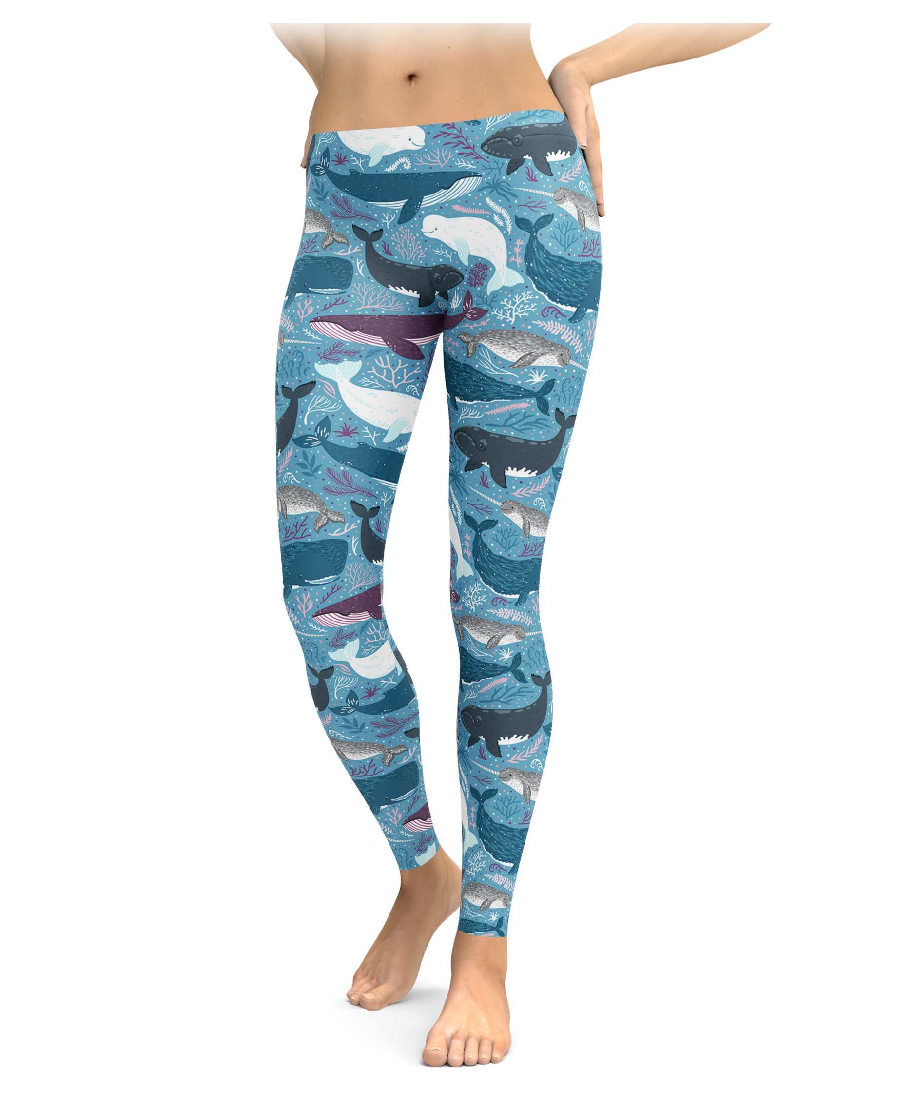 Illustrated Whale Leggings