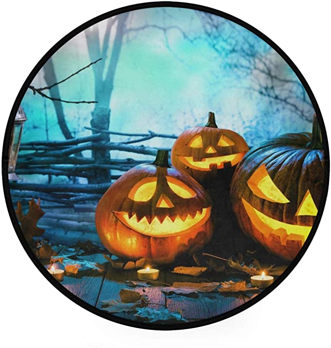 Carpet Doormats Floor Mat Non-Slip Halloween Wood Spooky Forest Area Rugs For Living Room Home Bedroom Decorative