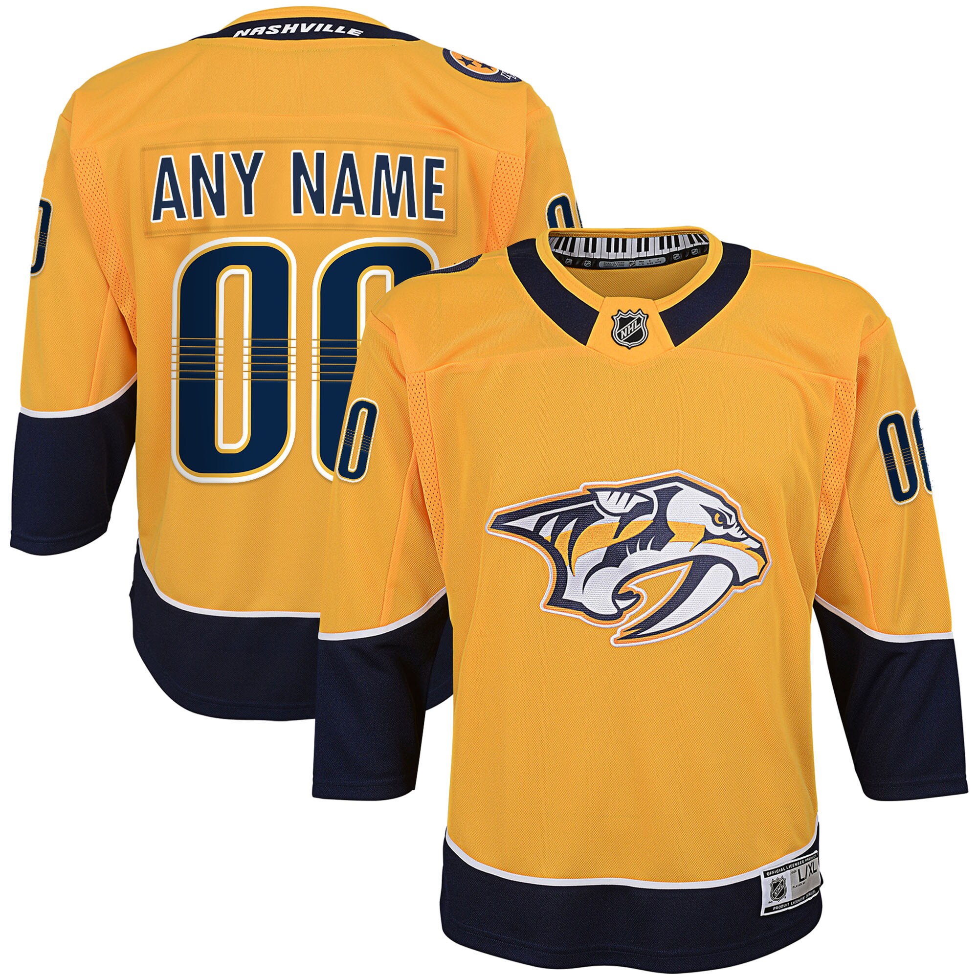 Youth Nashville Predators Yellow Home Premier Custom Jersey