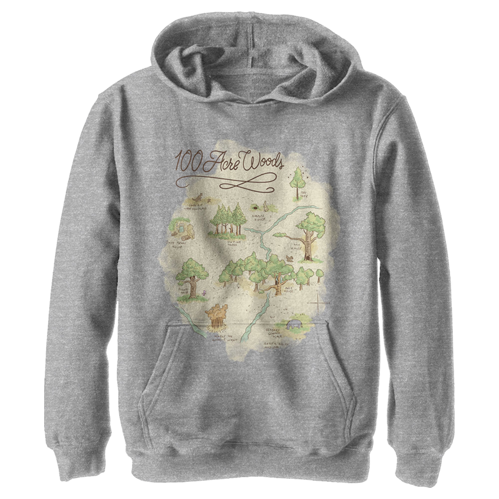 Boy’S Winnie The Pooh 100 Acre Woods Map Pull Over Hoodie