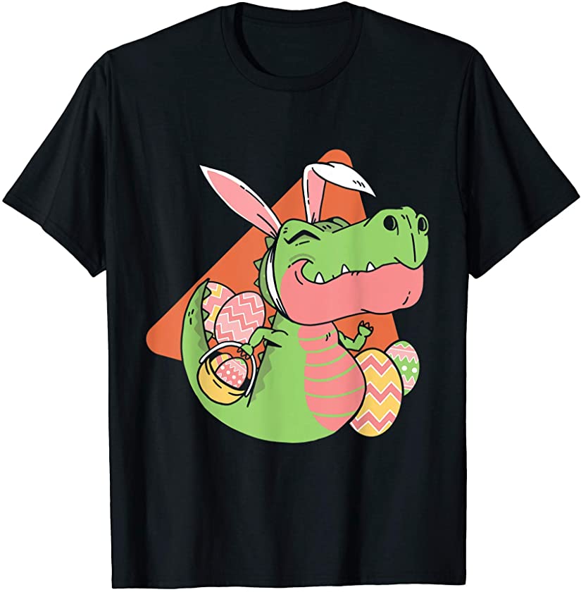 Cute Trex Bunny With Basket of Eggs T-Shirt