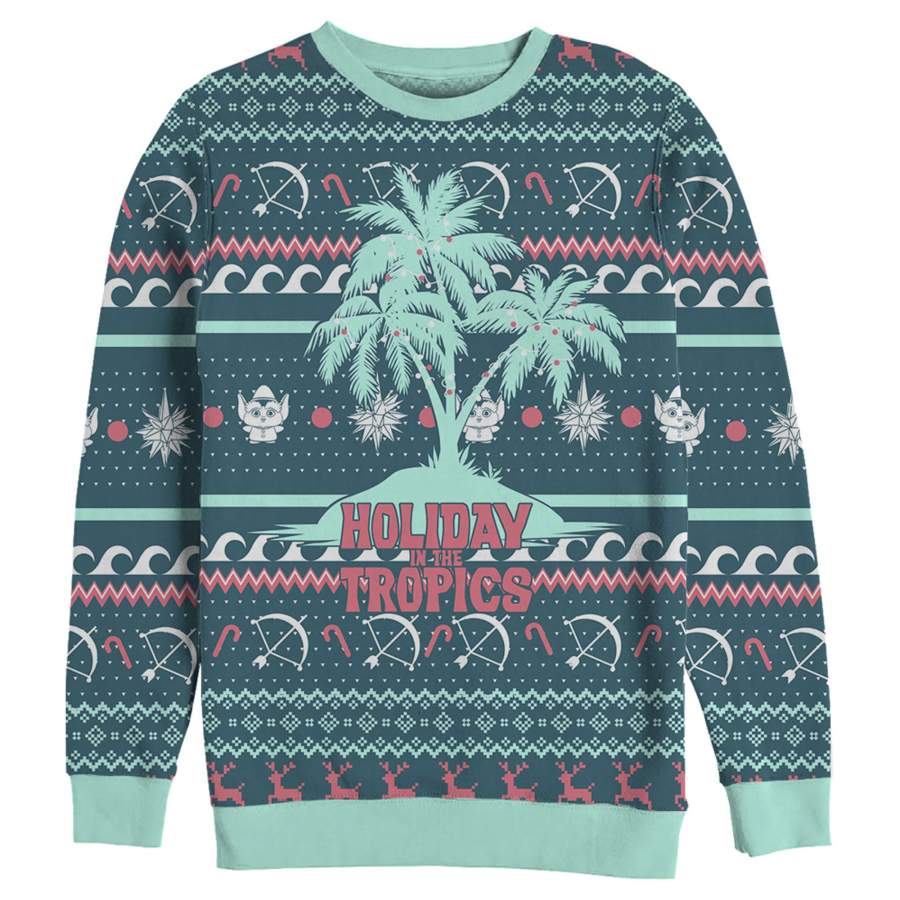 The Christmas Chronicles 2 Men’s Ugly Xmas Tropical Paradise  All-Over Sweatshirt