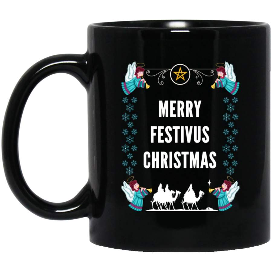 Ugly sweater style merry festivus christmas Mug 11 oz 15 oz Black Mug