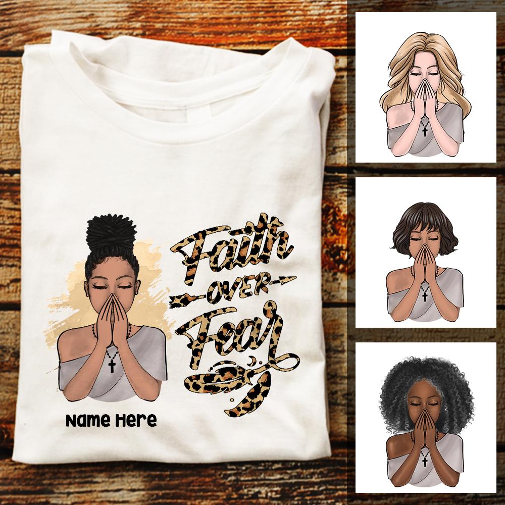 Personalized Bwa Faith Over Fear T Shirt