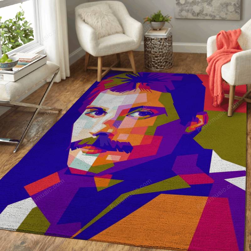 Freddie Mercury Style WPAP – Pop Art Modern Area Rug Carpet