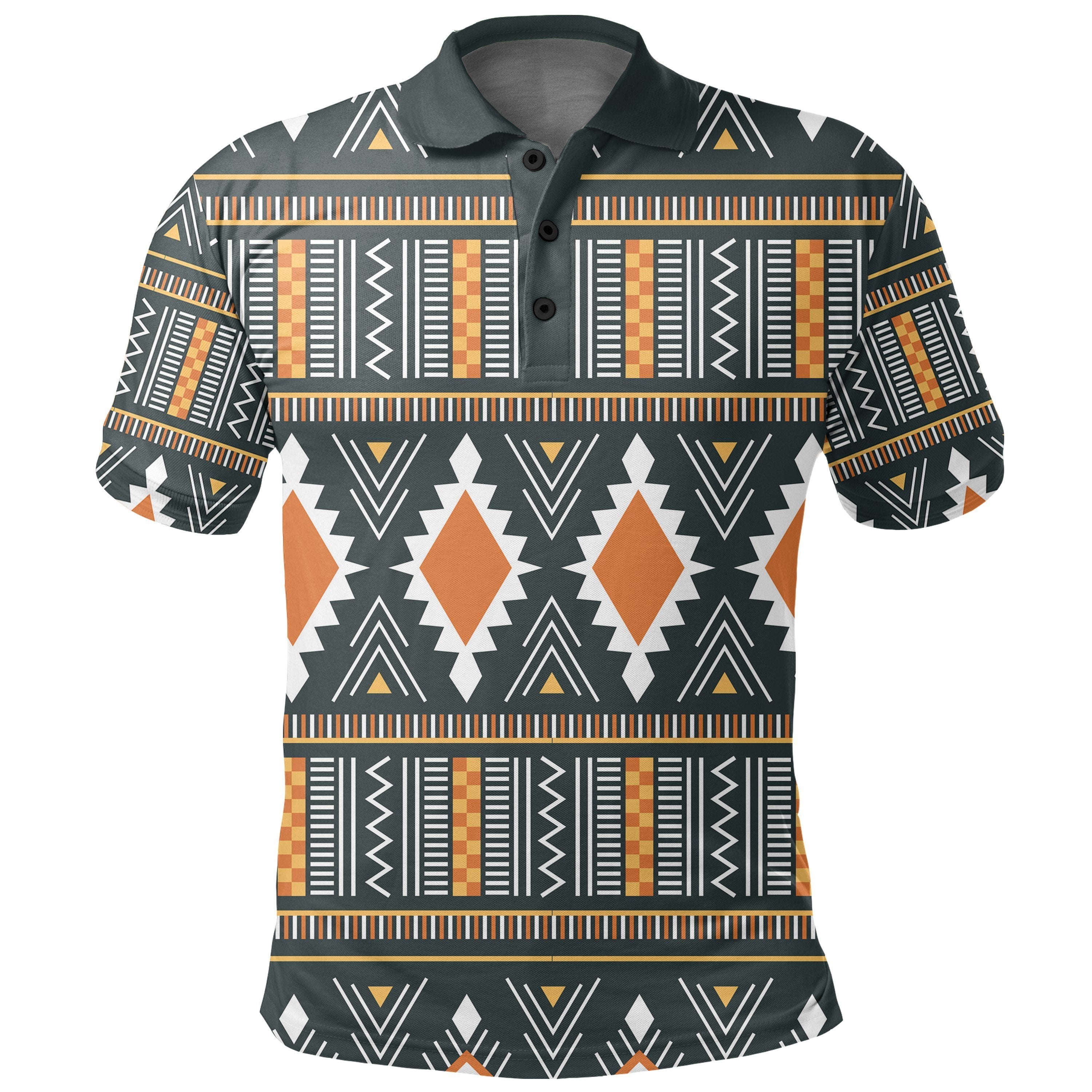 Kente Ashanti Geometric Polo Shirt