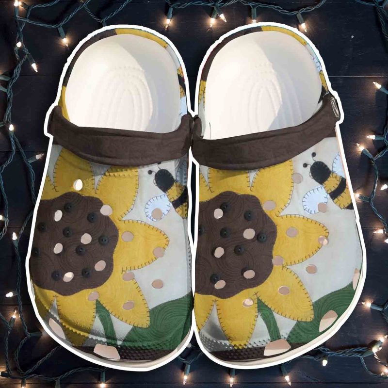 Sunflower Bee Suture Shoes Clogs For Niece Daughter