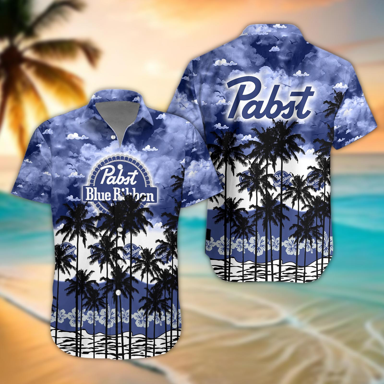 Pabst Blue Ribbon Aloha Shirt