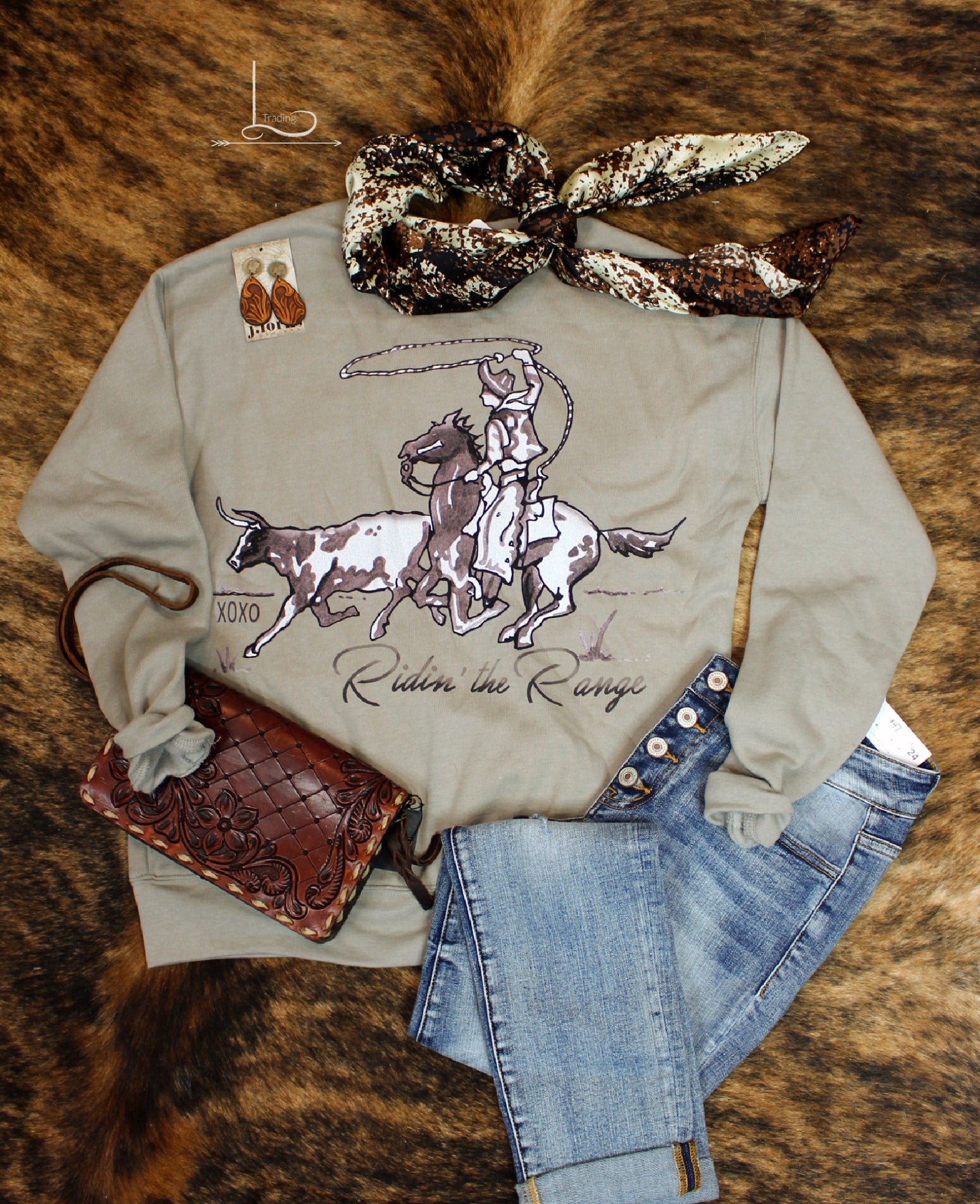 Riding The Ranger Cowboys & This Retro Style Standard Crew Neck Sweatshirt