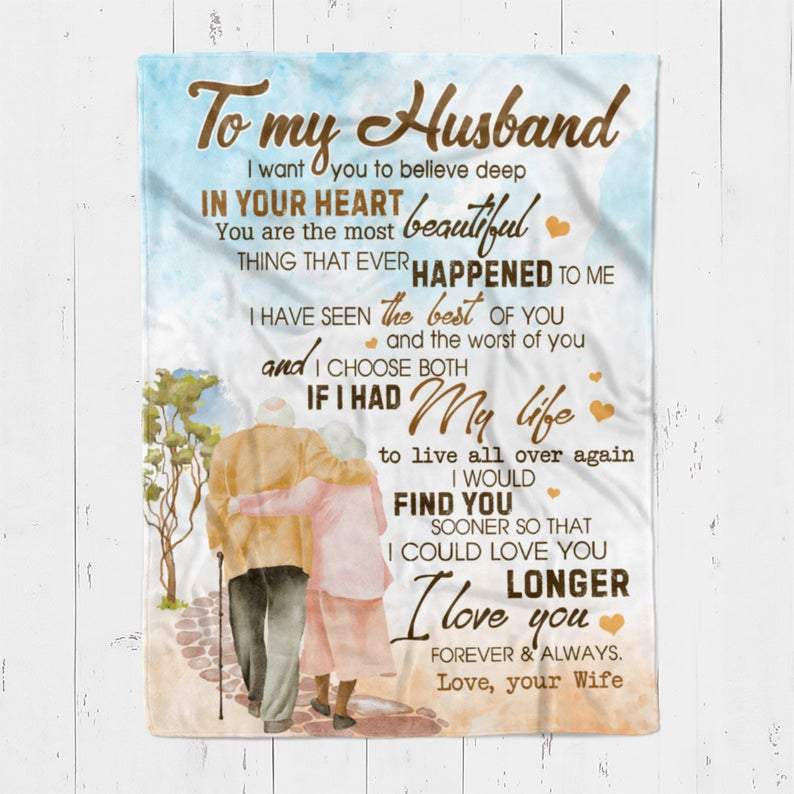 To My Husband I Love You Fleece Blanket Sherpa Woven Gifts For Husband, Gifts For Wife, Valentine’S Day Gifts Gift Home Decor Bedding Couch Sofa Soft And Comfy Cozy