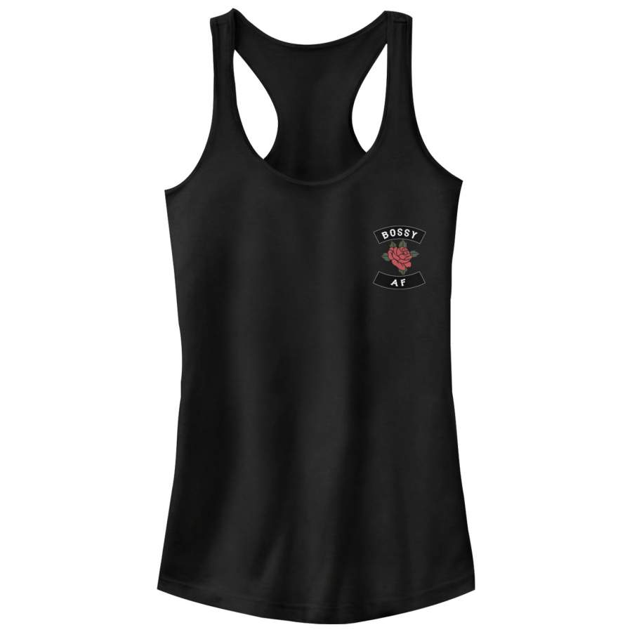 CHIN UP Junior’s Bossy AF Rose  Racerback Tank