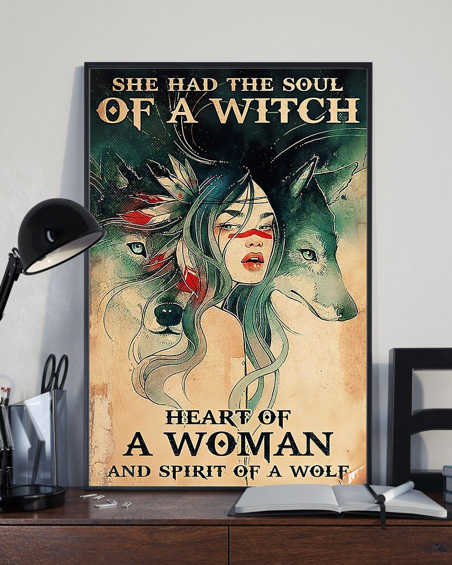 Soul Of Witch Native American Girl Vertical Canvas And Poster | Wall Decor Visual Art