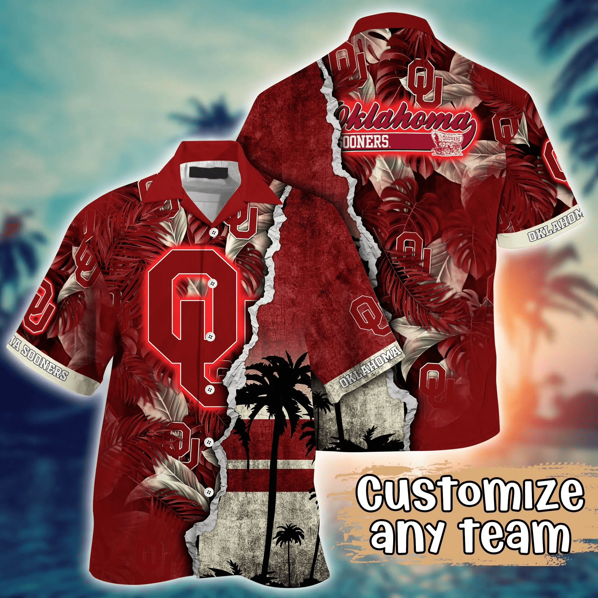 Oklahoma Sooners NCCA Hawaiian Shirt Custom Sea Shores Aloha Shirt