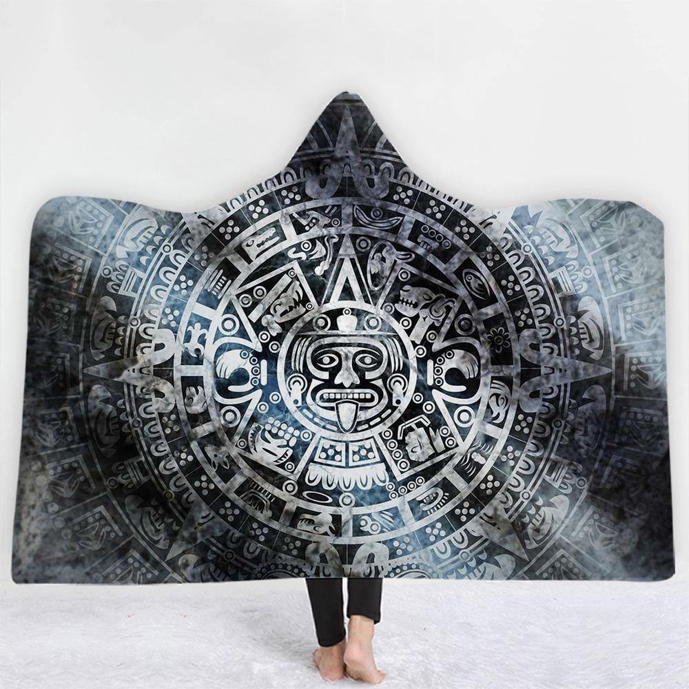 Aztec Mayan Hooded Blanket