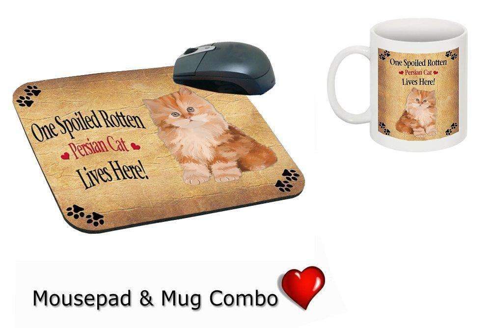 Red Persian Kitten Spoiled Rotten Cat Mug & Mousepad Combo Gift Set