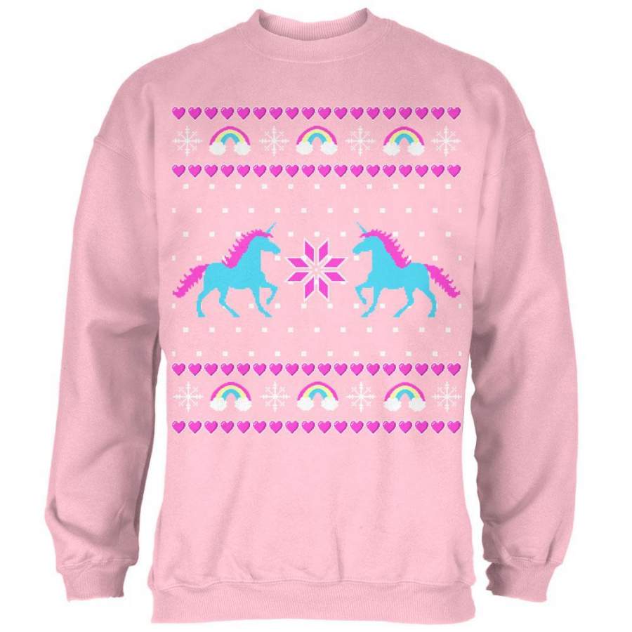 Unicorn Rainbow Ugly Christmas Sweater Mens Sweatshirt