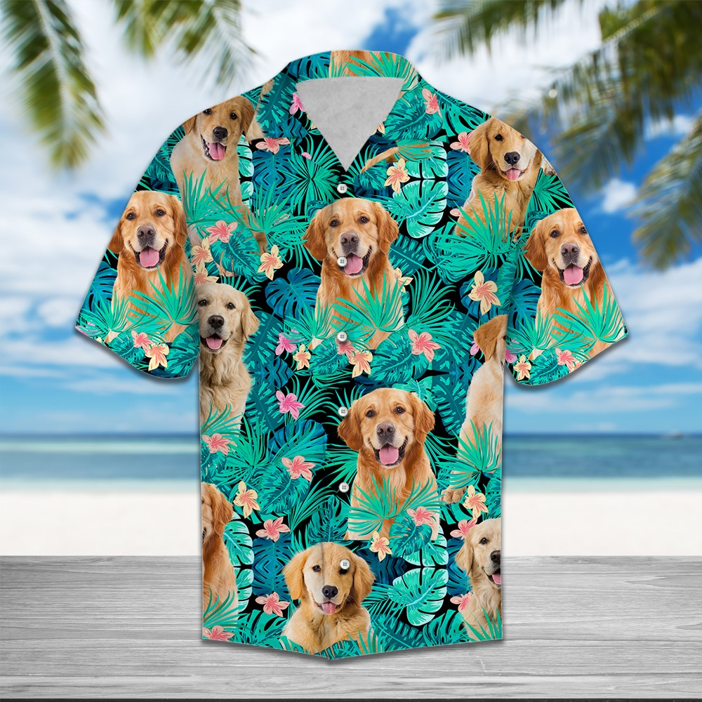 Golden Retriver Dog Tropical Hawaiian Shirt Ha76609