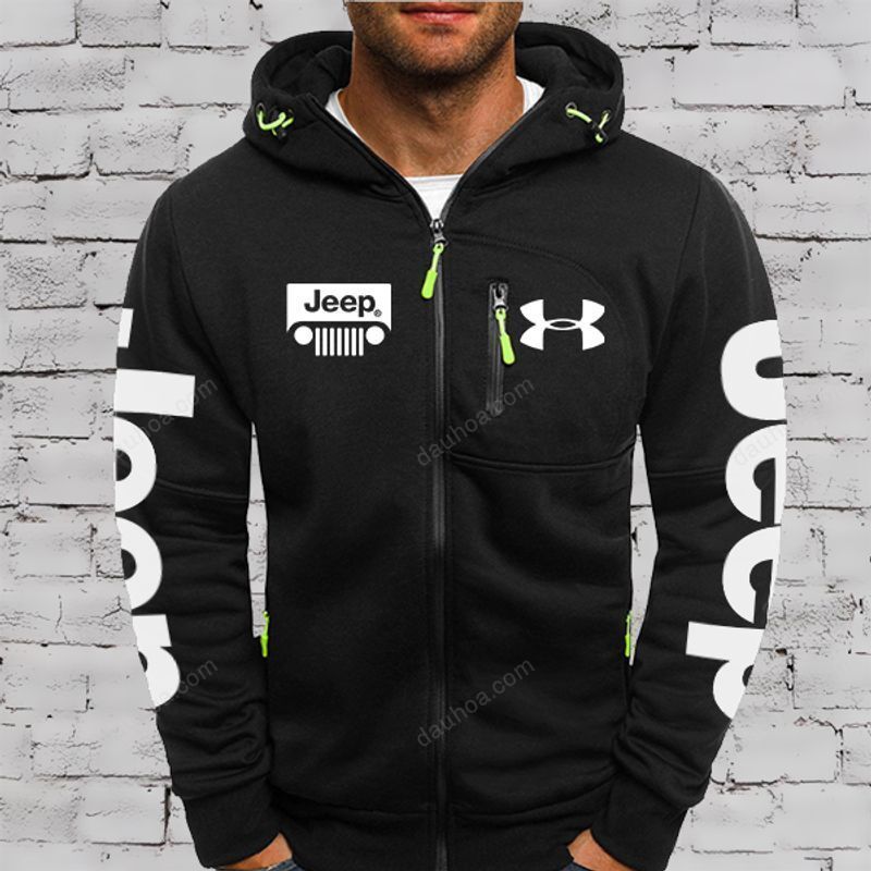 Under Armour Jeep Logo Pullover Casual Zip Hoodie Corethermax