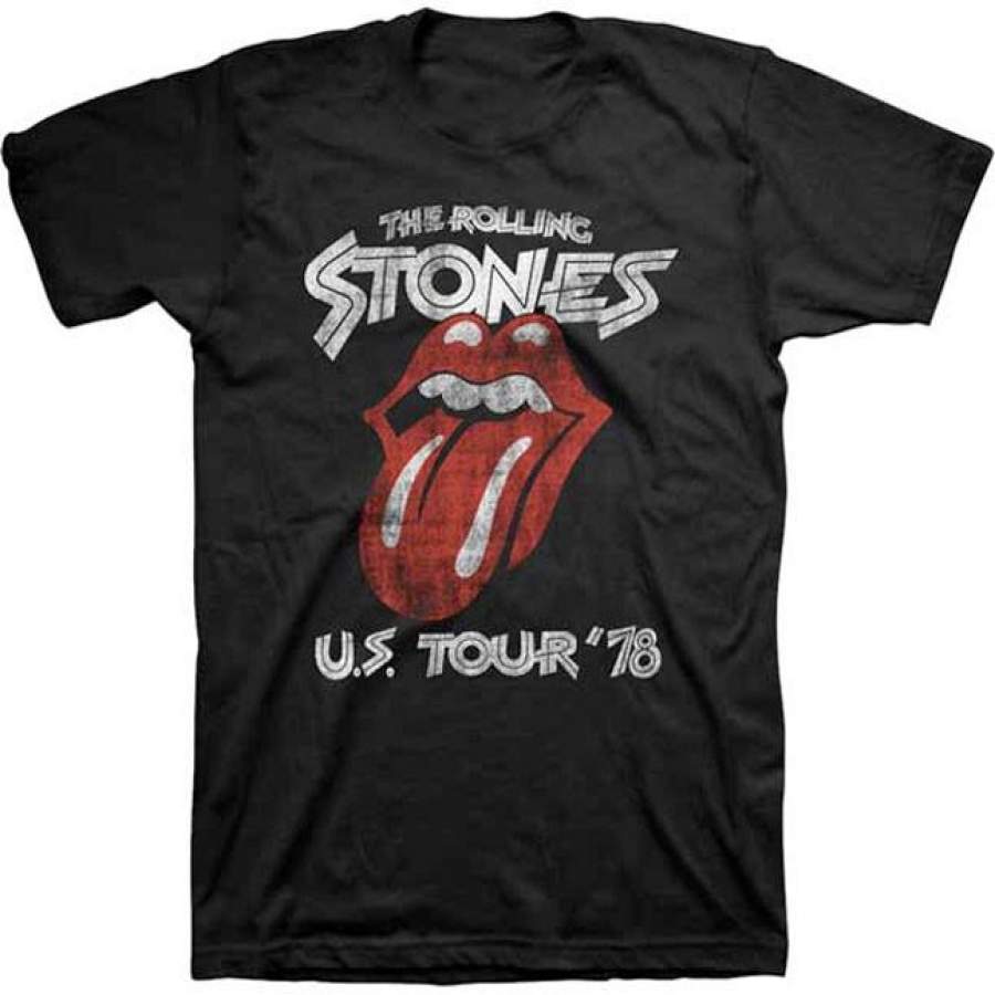 The Rolling Stones-Distressed Tour 78-Black t-shirt