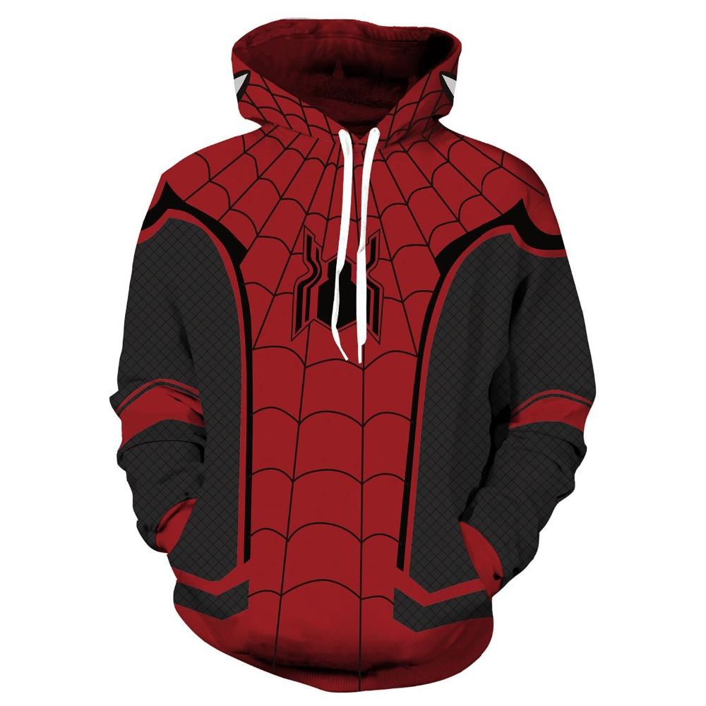 3D Printed Spider Man Hooded Sweatshirts Hoodies