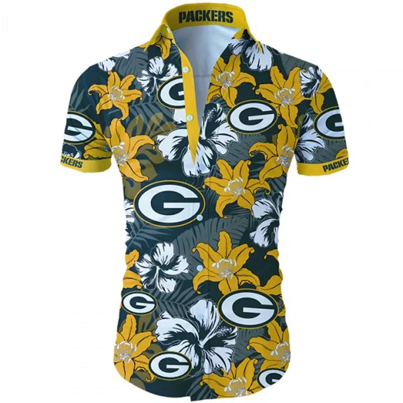 Green Bay Packers Tropical Flower Hawaii Shirt Ha44598