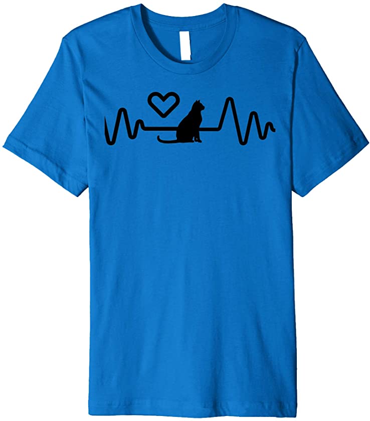 Cat Heartbeat EKG I love my Kitten lover heart Premium T-Shirt