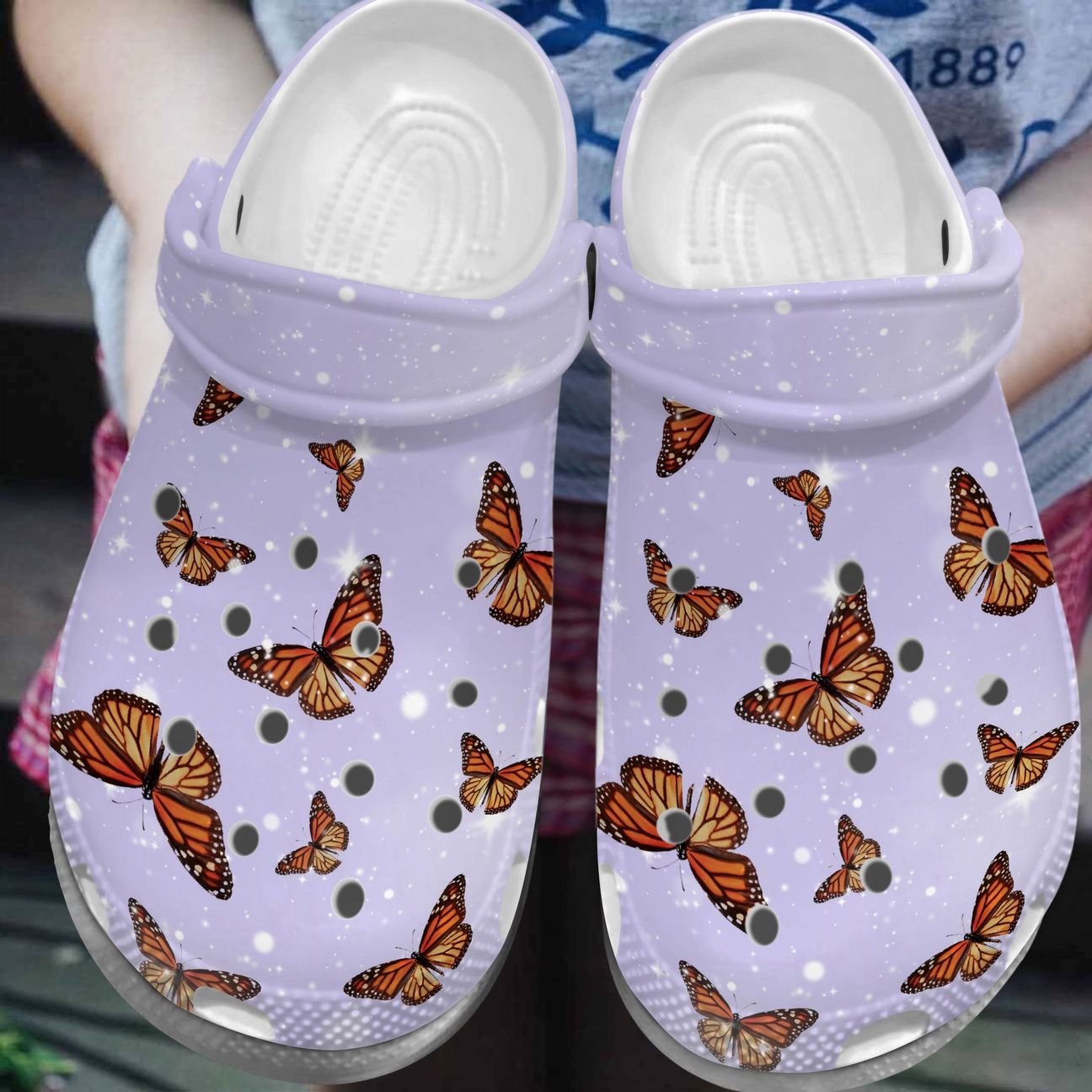 Butterfly Pattern Personalized Clog, Custom Name, Text, Color, Number Fashion Style For Women, Men, Kid, Print 3D