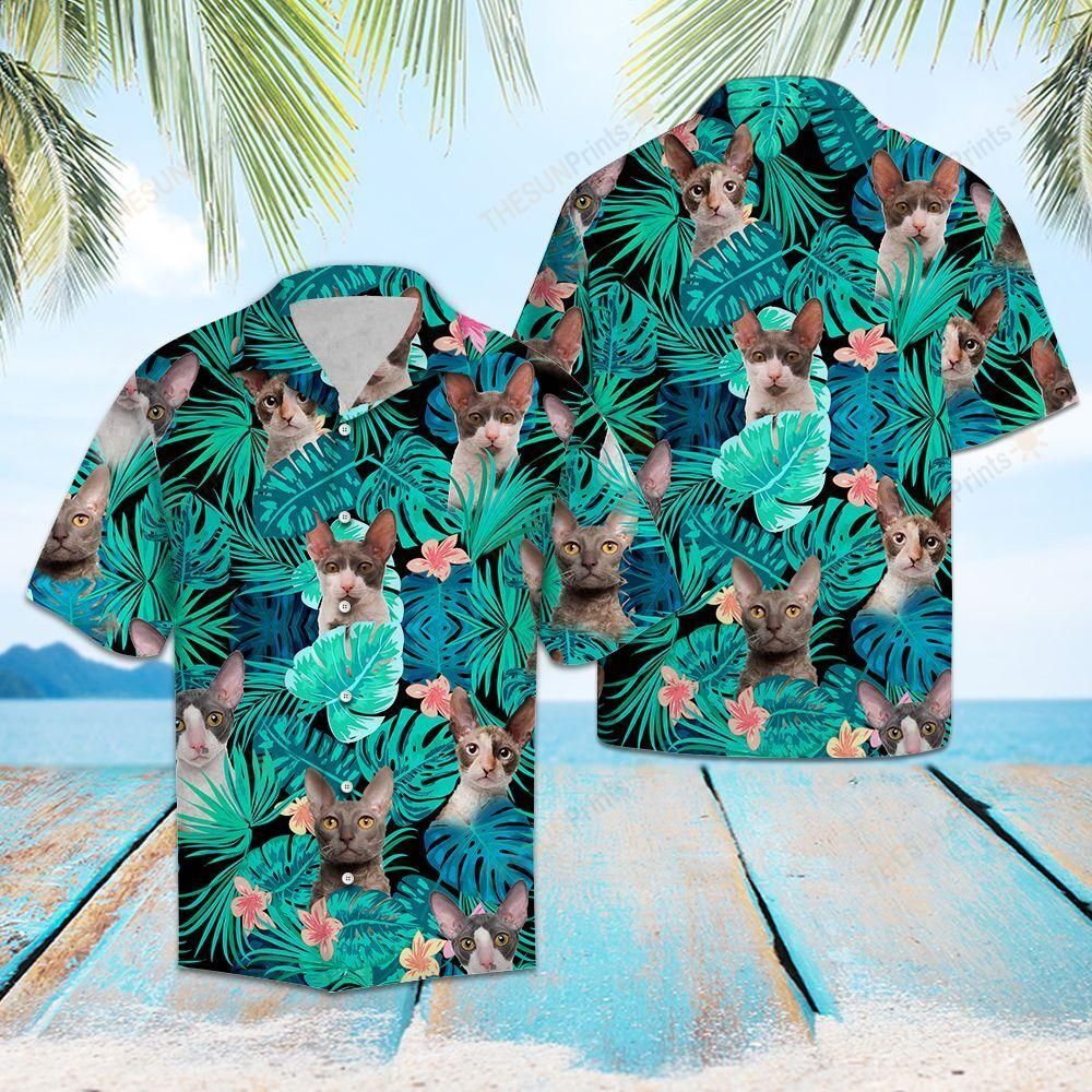 Cornish Rex Green Tropical Hawaiian Shirt Ha47525