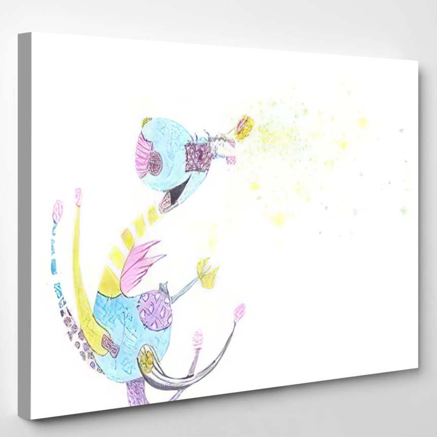 Watercolor Illustration Fantastic Animal Shape Toy 1 – Fantastic Canvas Print