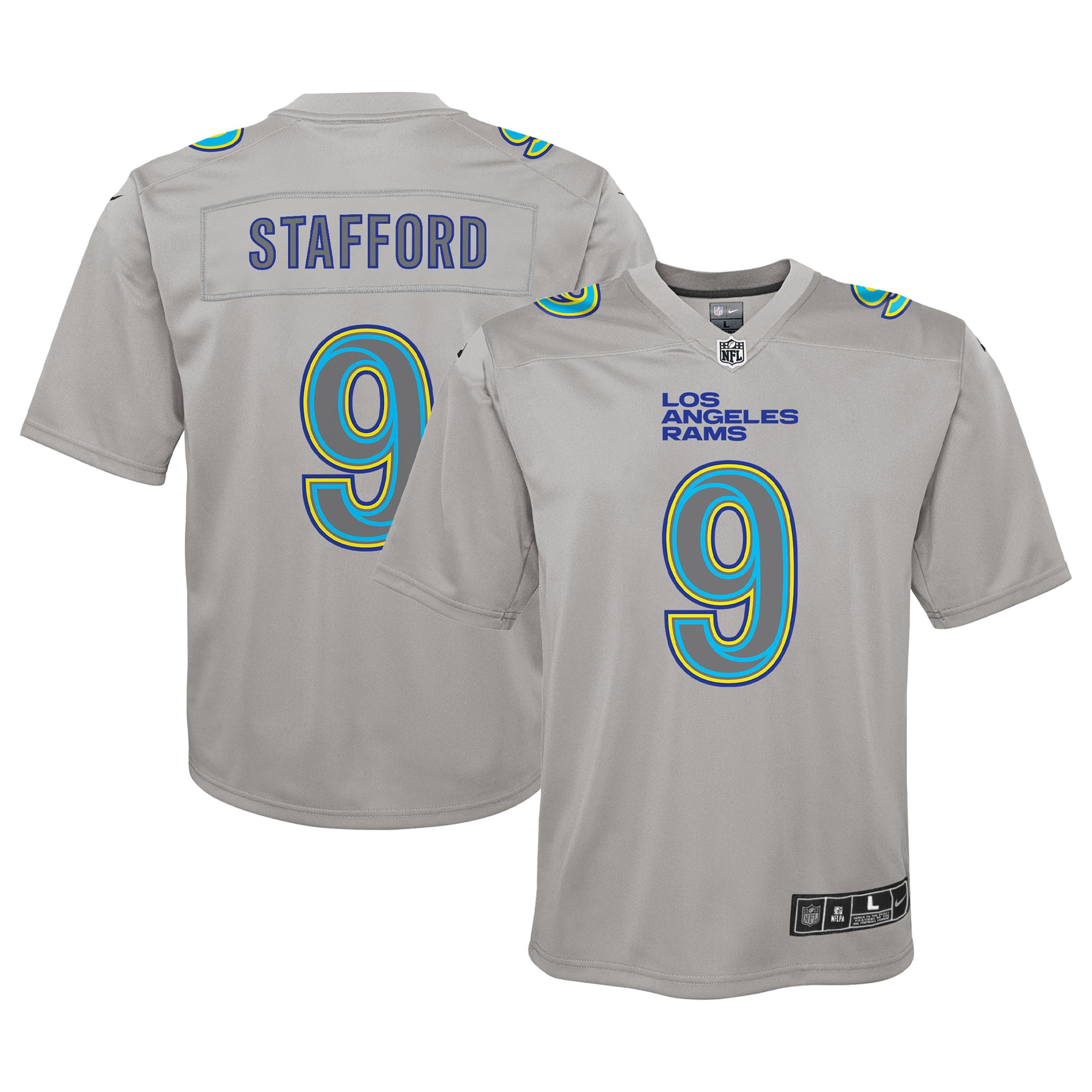 Youth Los Angeles Rams Matthew Stafford Gray Atmosphere Game Jersey