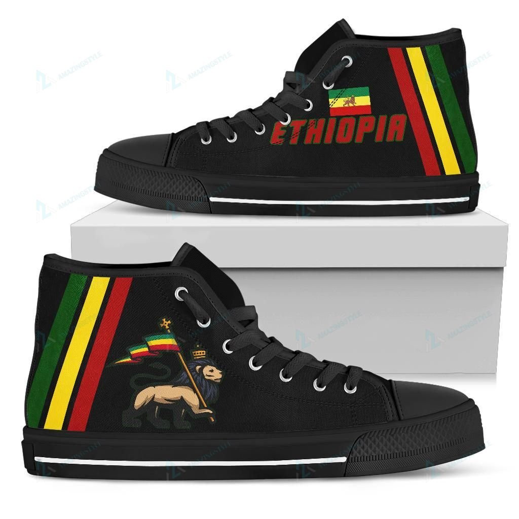 African Lion Of Judah Ethiopia Flag High Top Shoes