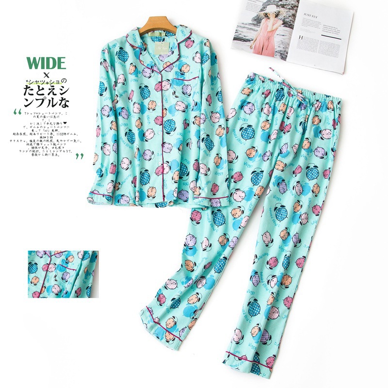 Women’s Pajamas Plus Size S-XXXL Clothes Ladies Flannel Cotton Home Wear Suit Autumn Winter Pajamas Plaid Print Sleep Tops alx