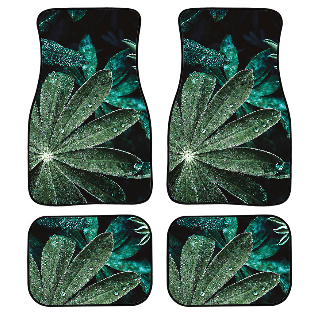 Fresh Tropical Leaf Print Front And Back Car Floor Mats, Front Car Mat